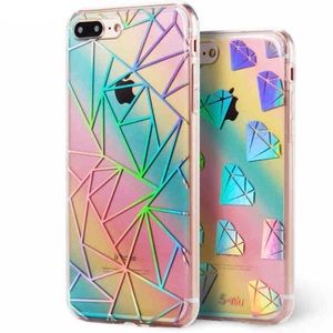 IPhone X Holographic Rainbow Geometric TPU Case